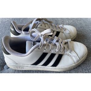Adidas Women's Sz 7 Grand Court Cloud White & Black Cloudfoam Comfort